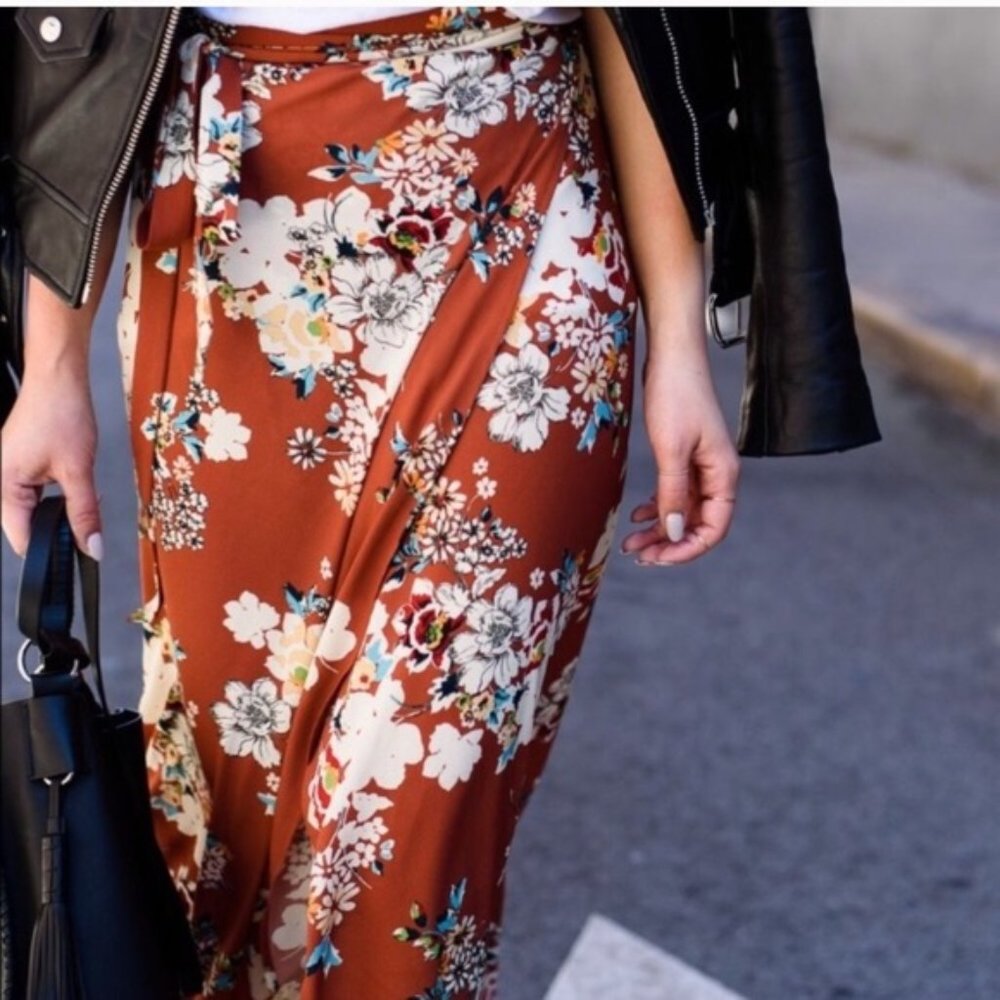 Zara Floral Wrap Skirt